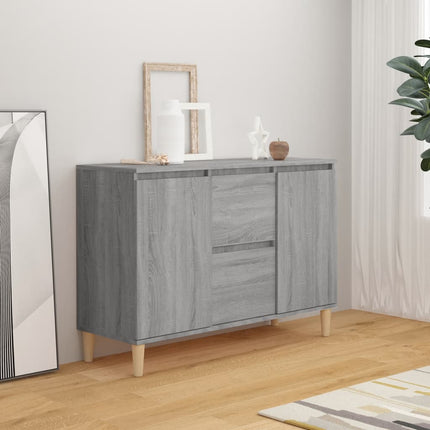skænk 101x35x70 cm konstrueret træ grå sonoma-eg