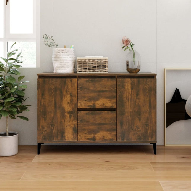 skænk 102x35x70 cm konstrueret træ røget egetræsfarve