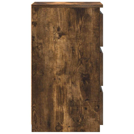 sengeborde 2 stk. 40x35x62,5 cm konstrueret træ røget egetræ