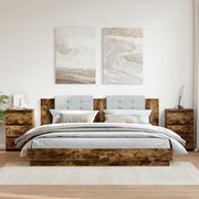 sengeborde 2 stk. 40x35x62,5 cm konstrueret træ røget egetræ