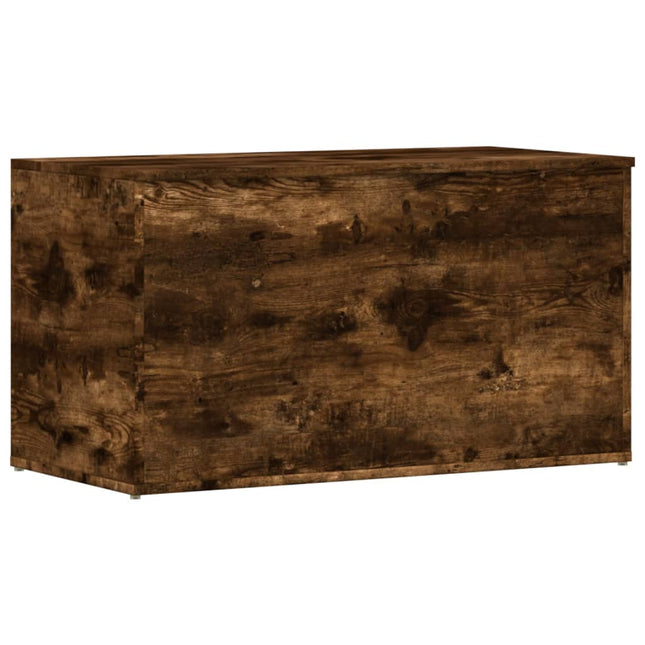 opbevaringskiste 84x42x46 cm konstrueret træ røget egetræsfarve
