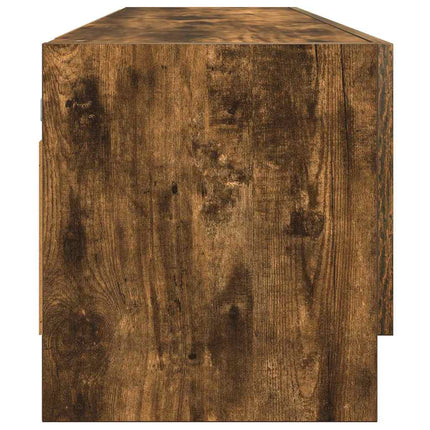 garderobeskab 100x32,5x35 cm konstrueret træ røget egetræsfarve