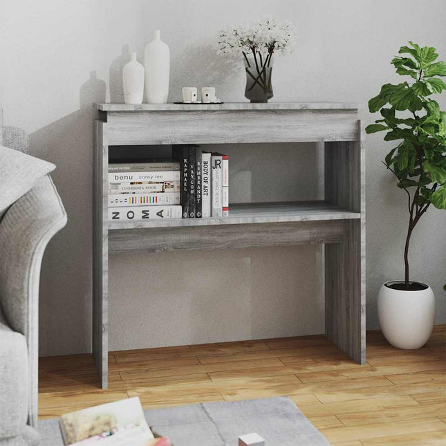konsolbord 80x30x80 cm konstrueret træ grå sonoma-eg