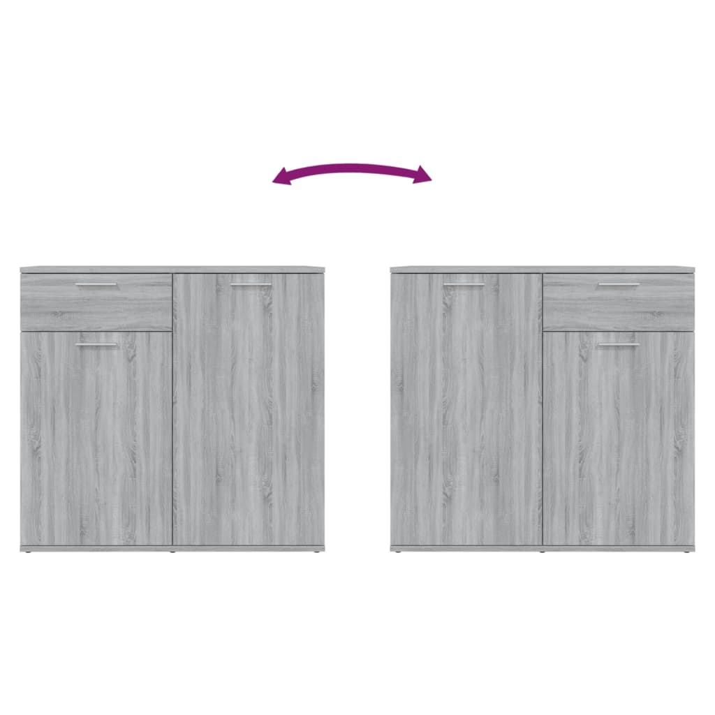 skænk 80x36x75 cm konstrueret træ grå sonoma-eg