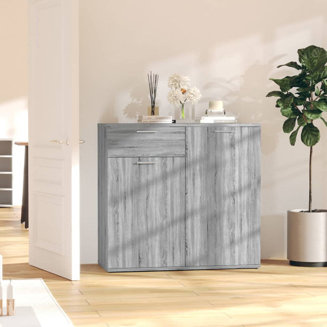 skænk 80x36x75 cm konstrueret træ grå sonoma-eg