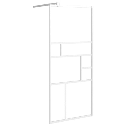 brusevæg 90x195 cm sikkerhedsglas hvid