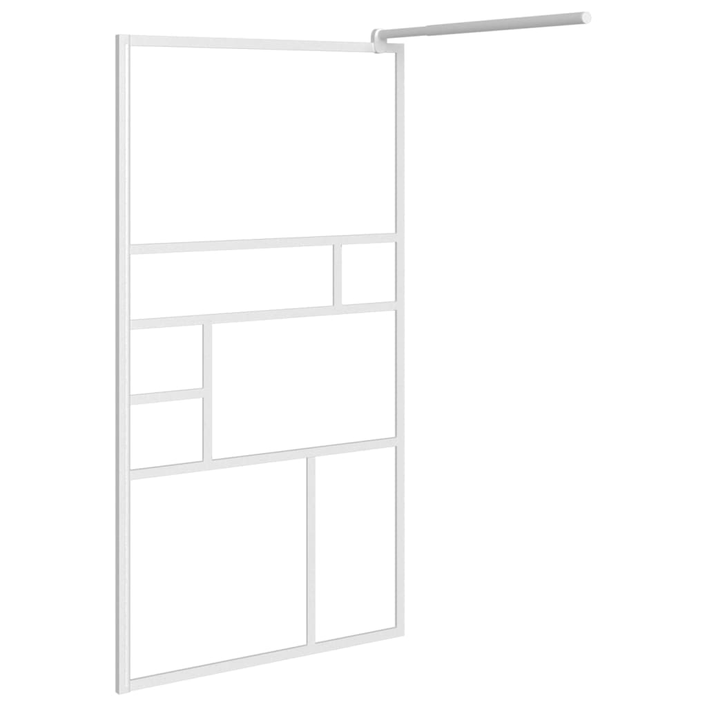 brusevæg 100x195 cm sikkerhedsglas hvid