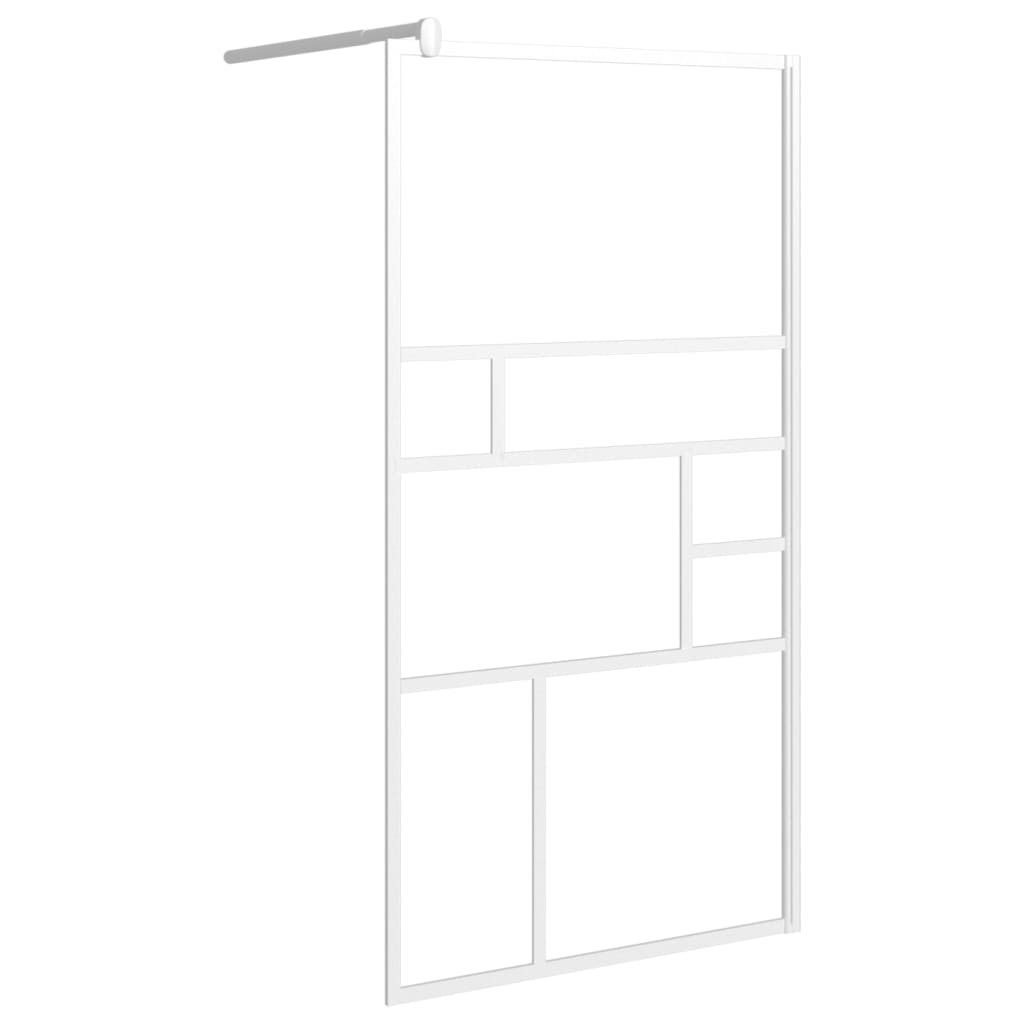 brusevæg 115x195 cm sikkerhedsglas hvid