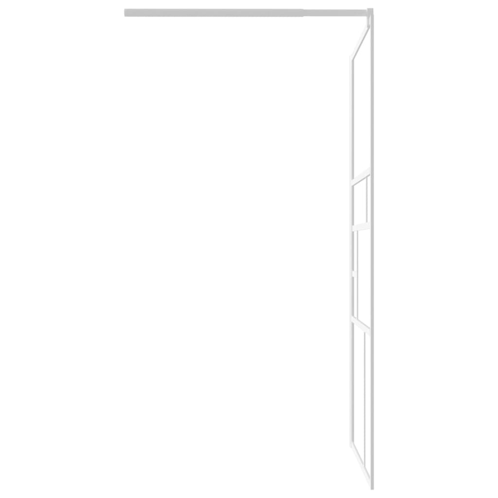 brusevæg 115x195 cm sikkerhedsglas hvid