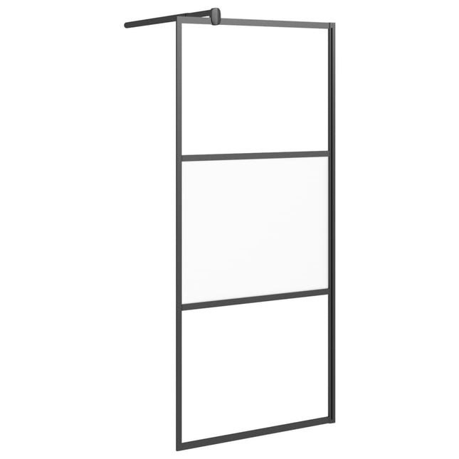 Bruseskærme Sort 80 x 195 cm Glas og Aluminium
