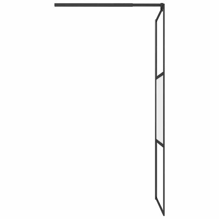 brusevæg 90x195 cm halvmatteret sikkerhedsglas sort