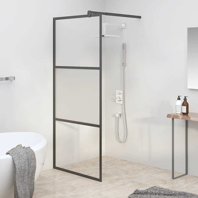 Bruseskærme Sort 90 x 195 cm Glas og Aluminium