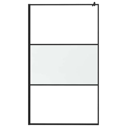 brusevæg 115x195 cm halvmatteret sikkerhedsglas sort