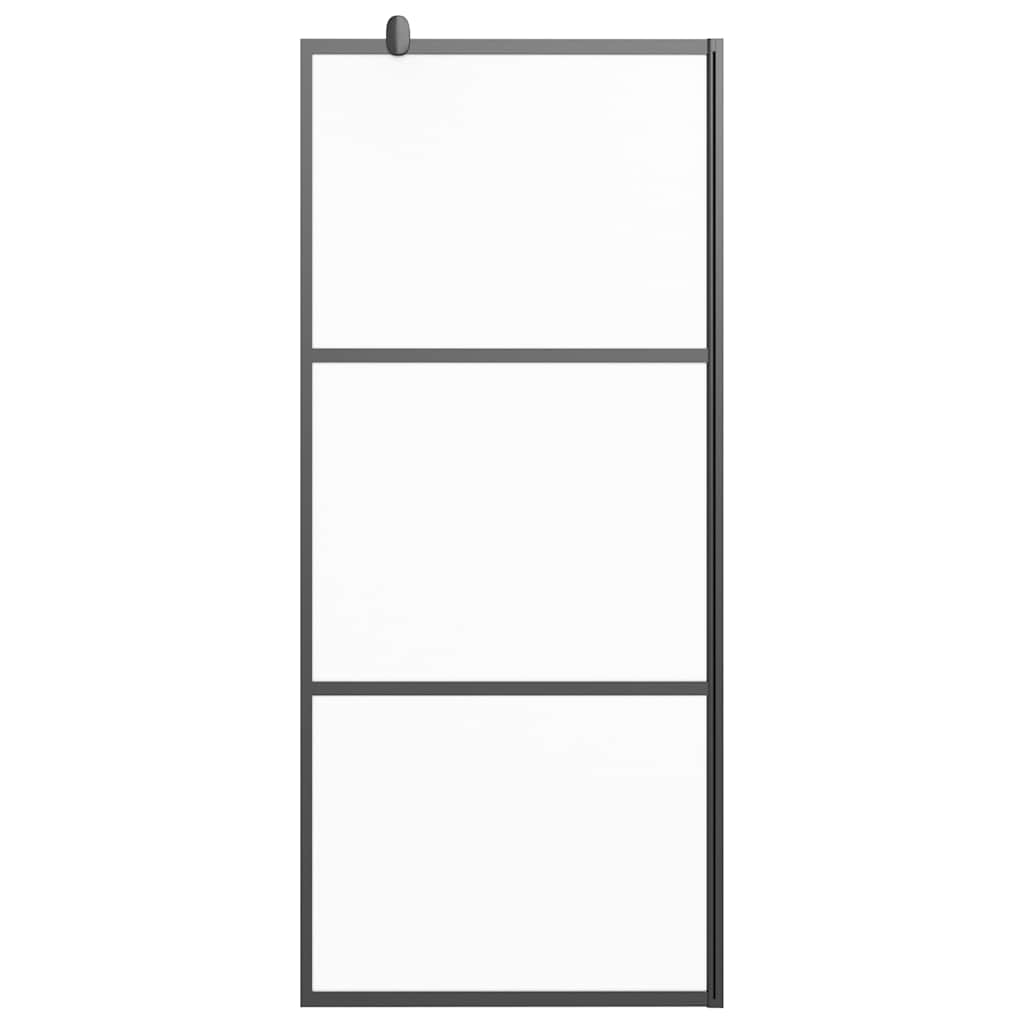 brusevæg 80x195 cm matteret sikkerhedsglas sort