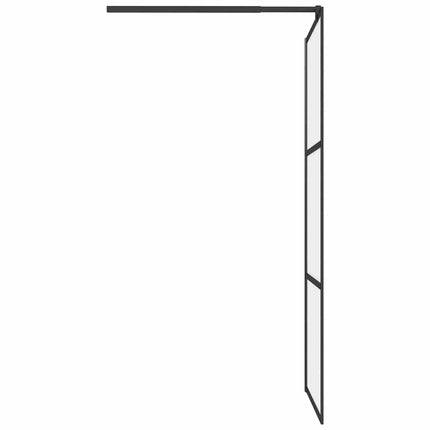 brusevæg 80x195 cm matteret sikkerhedsglas sort