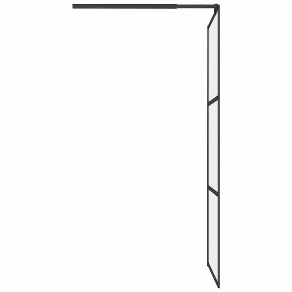 brusevæg 80x195 cm matteret sikkerhedsglas sort