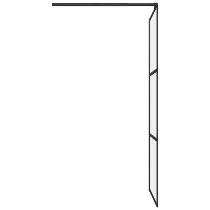 brusevæg 90x195 cm matteret sikkerhedsglas sort