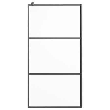 brusevæg 100x195 cm matteret sikkerhedsglas sort