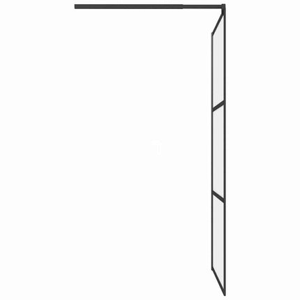 brusevæg 100x195 cm matteret sikkerhedsglas sort