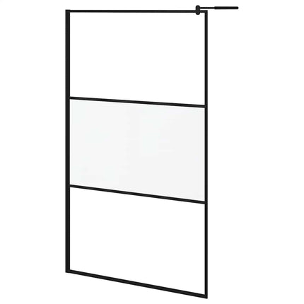 brusevæg 115x195 cm matteret sikkerhedsglas sort