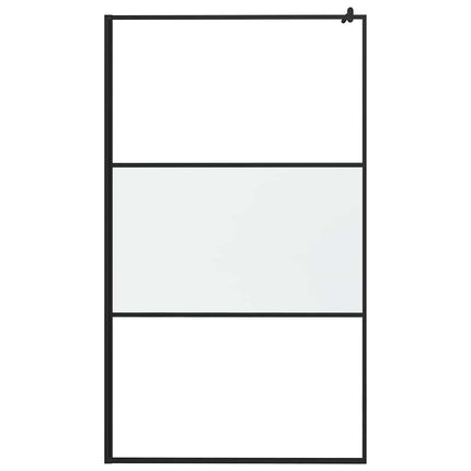 brusevæg 115x195 cm matteret sikkerhedsglas sort