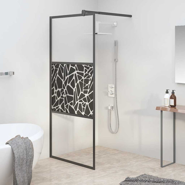 Bruseskærme Sort 80 x 195 cm Glas og Aluminium