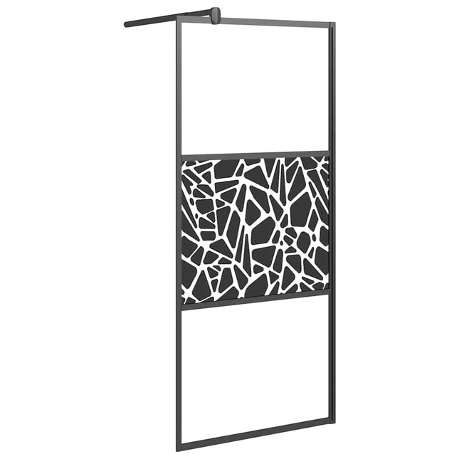 Bruseskærme Sort 90 x 195 cm Glas og Aluminium