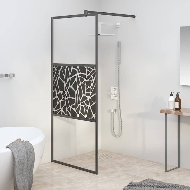 Bruseskærme Sort 90 x 195 cm Glas og Aluminium