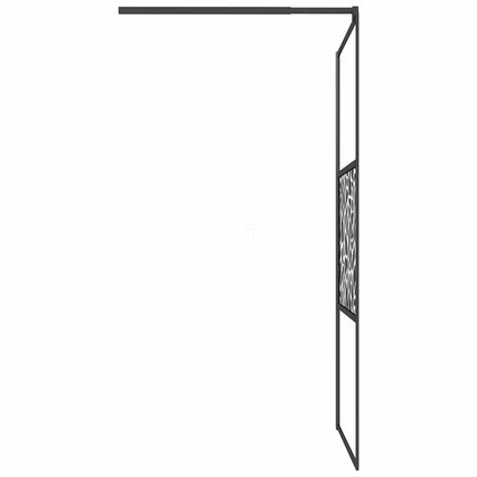 brusevæg 100x195 cm sikkerhedsglas med stendesign sort