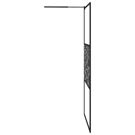 brusevæg 115x195 cm sikkerhedsglas med stendesign sort