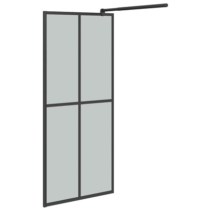 brusevæg 90x195 cm mørk hærdet glas