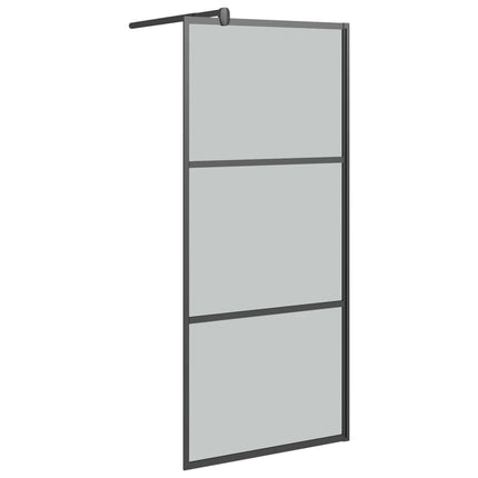 brusevæg 80x195 cm mørkt sikkerhedsglas sort