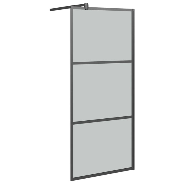 brusevæg 80x195 cm mørkt sikkerhedsglas sort