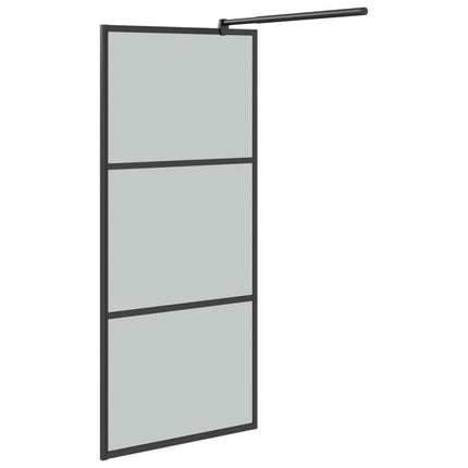 brusevæg 80x195 cm mørkt sikkerhedsglas sort