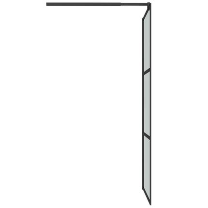 brusevæg 80x195 cm mørkt sikkerhedsglas sort