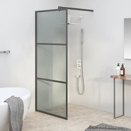 brusevæg 80x195 cm mørkt sikkerhedsglas sort