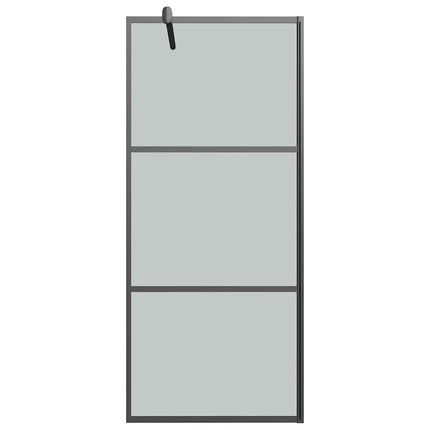 brusevæg 90x195 cm mørkt sikkerhedsglas sort