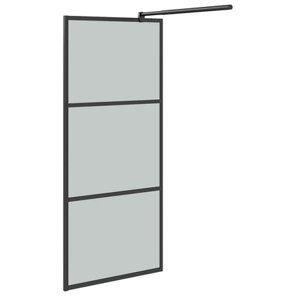 brusevæg 90x195 cm mørkt sikkerhedsglas sort
