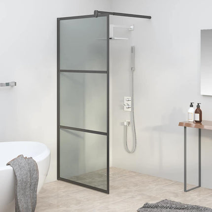 brusevæg 90x195 cm mørkt sikkerhedsglas sort