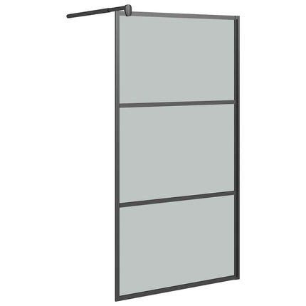 brusevæg 100x195 cm mørkt sikkerhedsglas sort