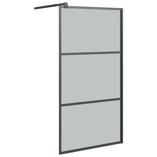brusevæg 100x195 cm mørkt sikkerhedsglas sort