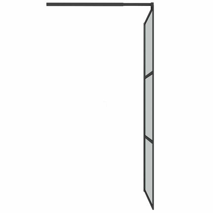 brusevæg 100x195 cm mørkt sikkerhedsglas sort