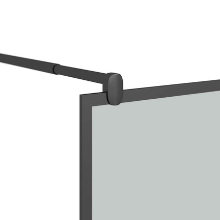brusevæg 100x195 cm mørkt sikkerhedsglas sort