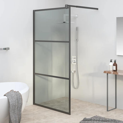 brusevæg 100x195 cm mørkt sikkerhedsglas sort
