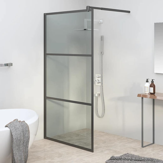 brusevæg 100x195 cm mørkt sikkerhedsglas sort