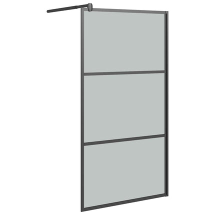 brusevæg 115x195 cm mørkt sikkerhedsglas sort