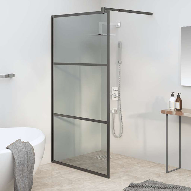 brusevæg 115x195 cm mørkt sikkerhedsglas sort