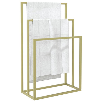 fritstående håndklædeholder 48x24x79 cm jern guldfarvet