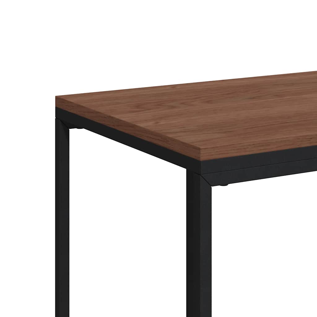 sidebord med hjul 40x30x63,5 cm konstrueret træ sort