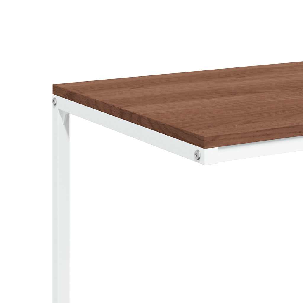 sidebord med hjul 55x35x70 cm konstrueret træ hvid